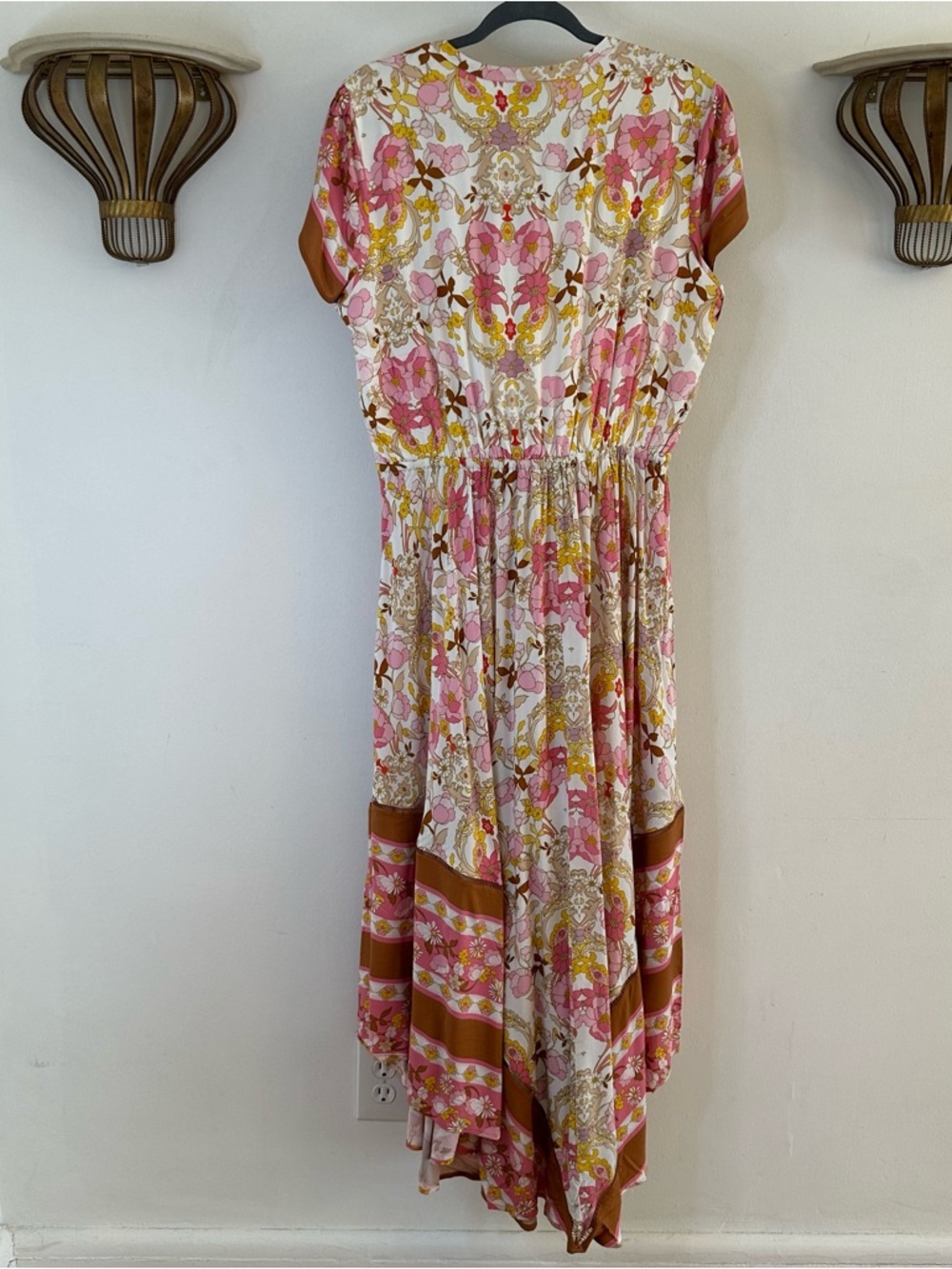 City Chic Boho Floral Paisley V-Neck Maxi Sky Dress, Viscose, Flowy, Western, 18 - Picture 2 of 16
